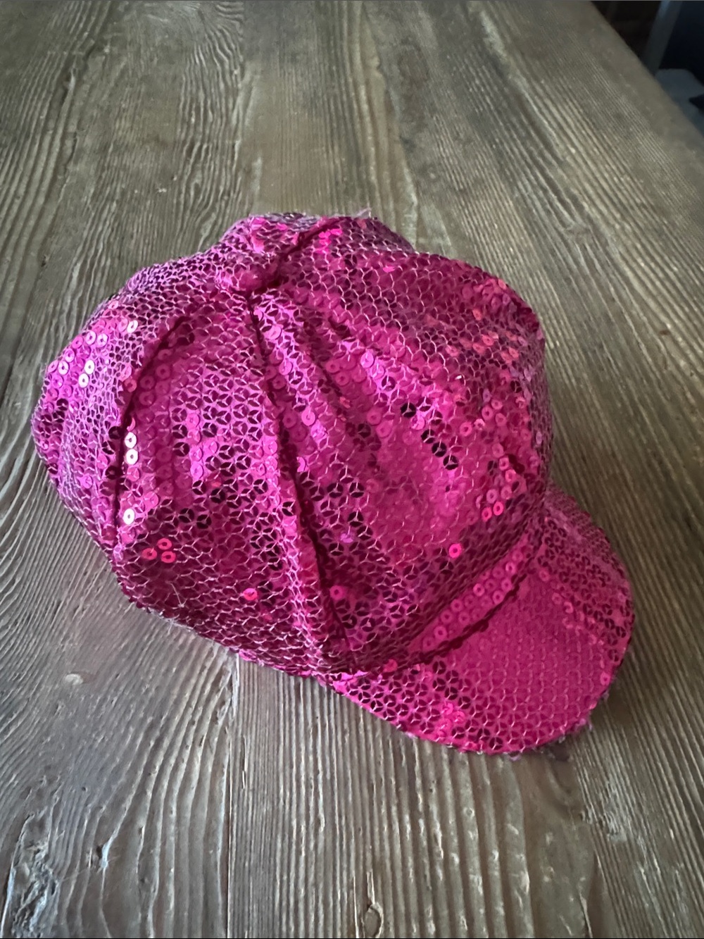 Justice Fuchsia Sequin Newsboy Cap
